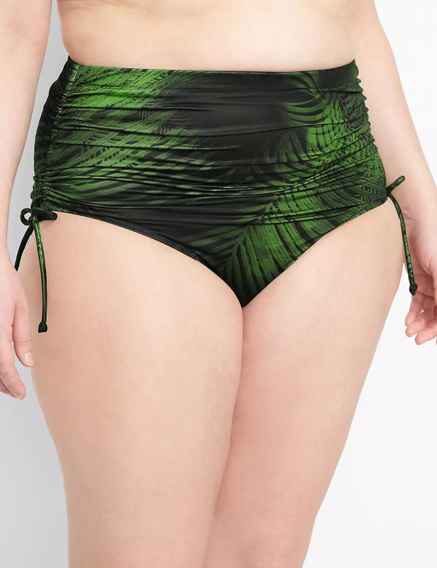 Dark Green Lane Bryant Convertible High-Waist Swim Women Briefs | MOM1714AQ