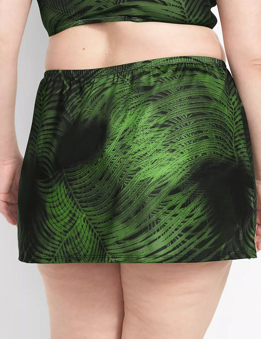 Dark Green Lane Bryant Faux-Wrap Swim Women Skirts | FLF1497MC