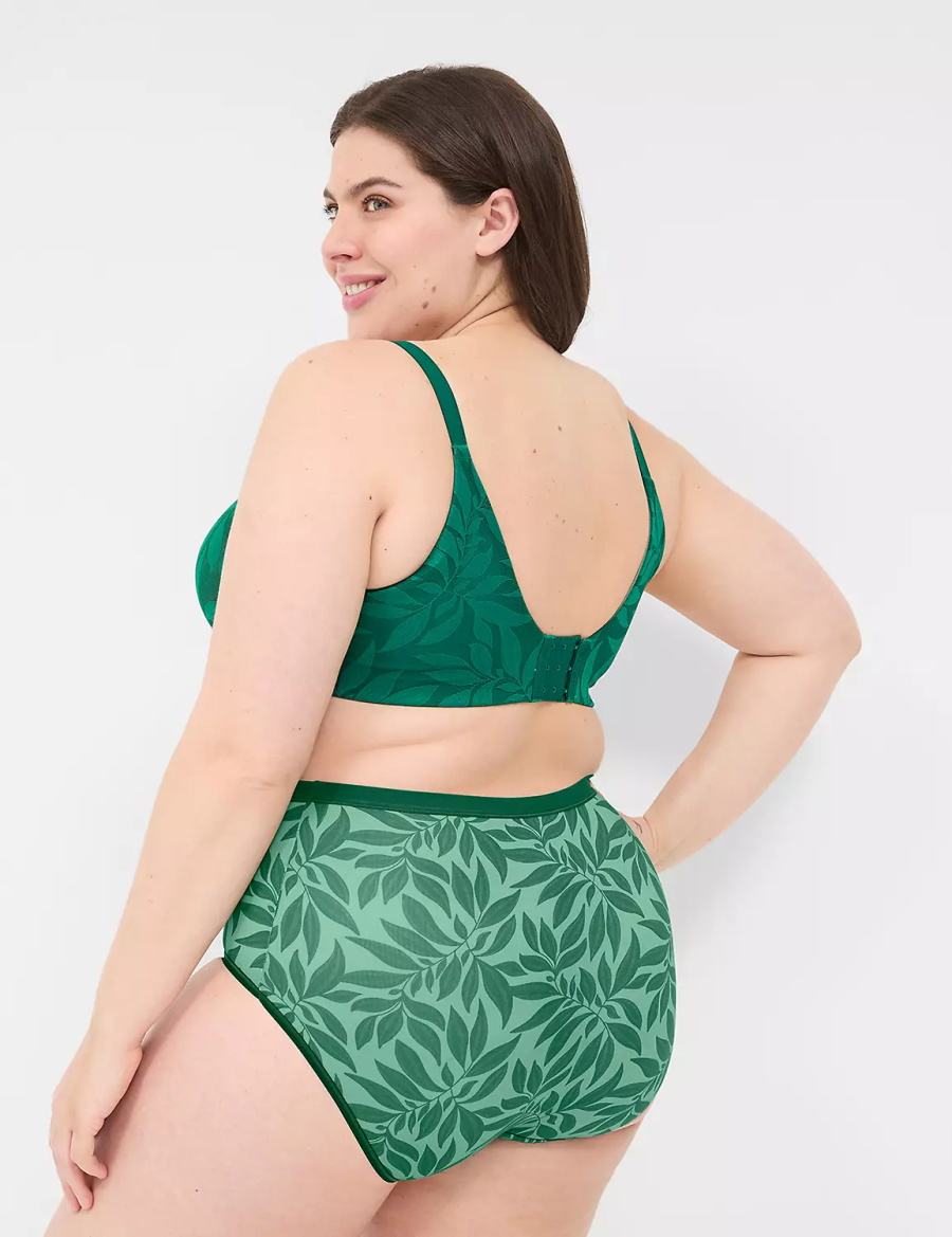 Dark Green Lane Bryant Invisible Lace Backsmoother Full Coverage Women Bralettes | ZZW29100HQ