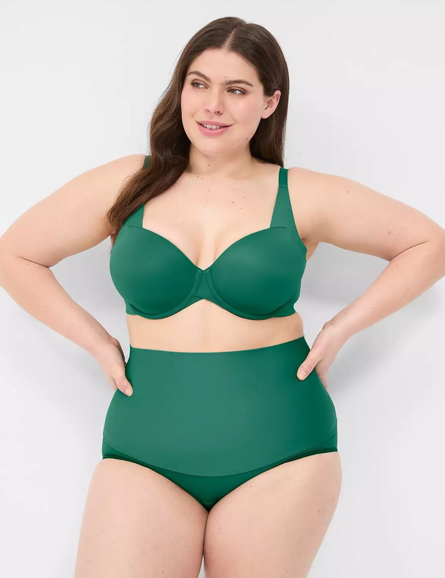 Dark Green Lane Bryant Level 2 Totally Smooth High-Waist Women Briefs | SXL3944SP