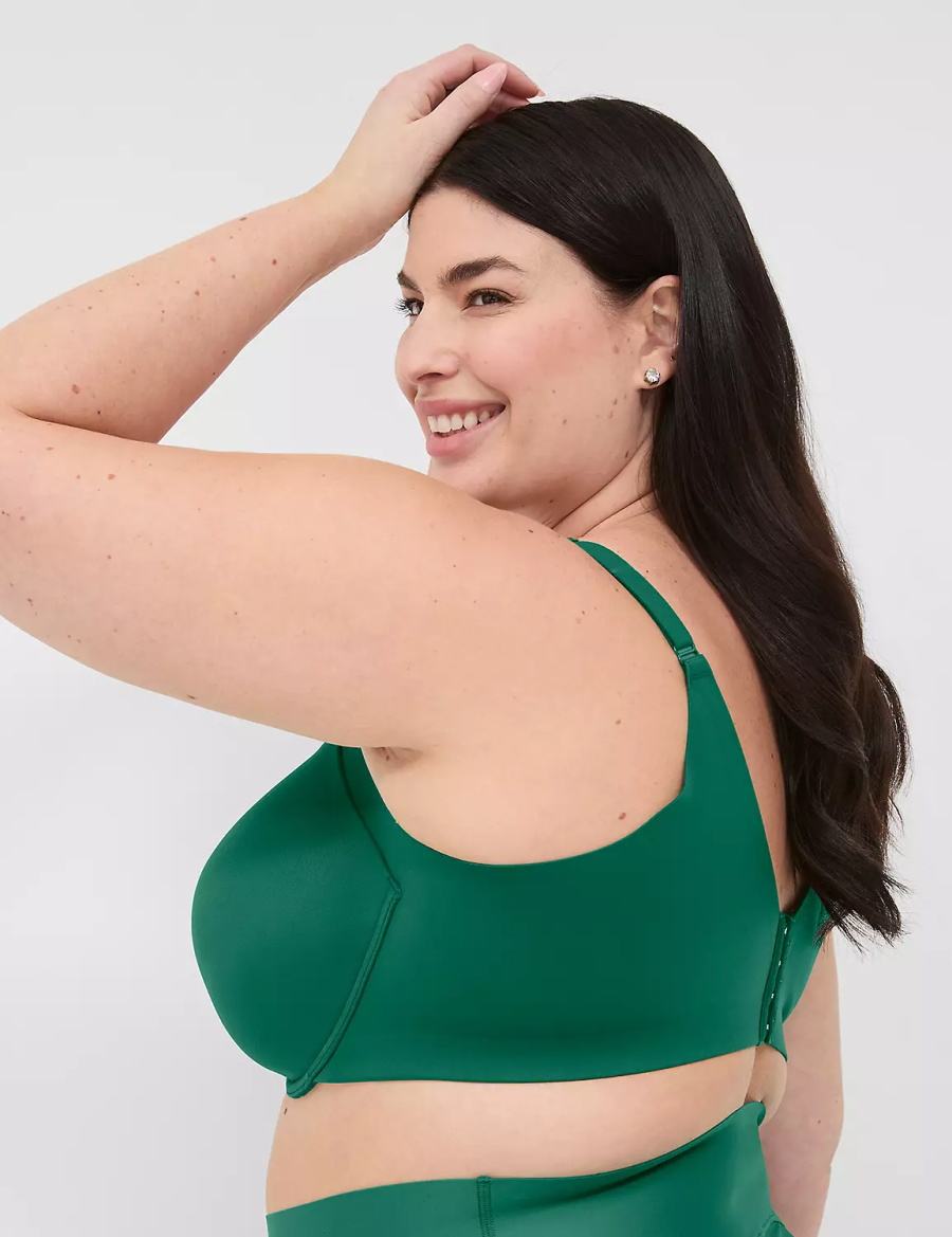 Dark Green Lane Bryant Totally Smooth Lightly Lined Women Balconette Bra | ISG7245SL