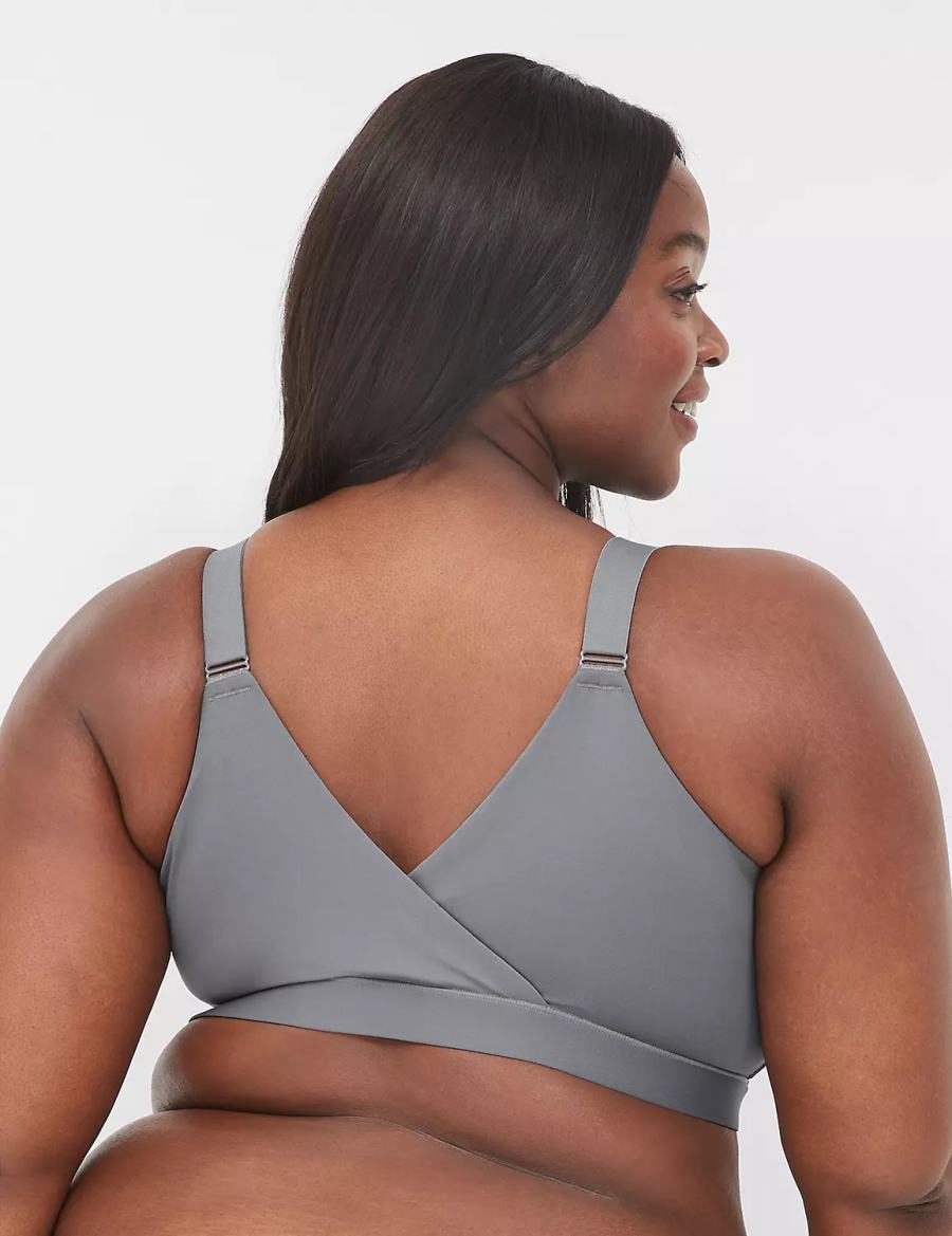 Dark Grey Lane Bryant Comfort Bliss No-Wire Lounge Women Bralettes | NZX4542RX