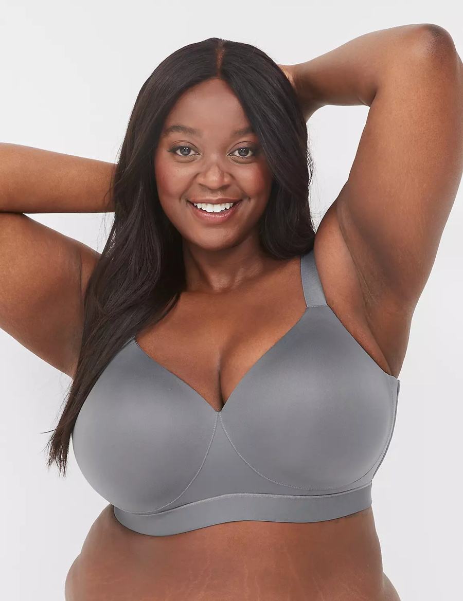 Dark Grey Lane Bryant Comfort Bliss No-Wire Lounge Women Bralettes | NZX4542RX