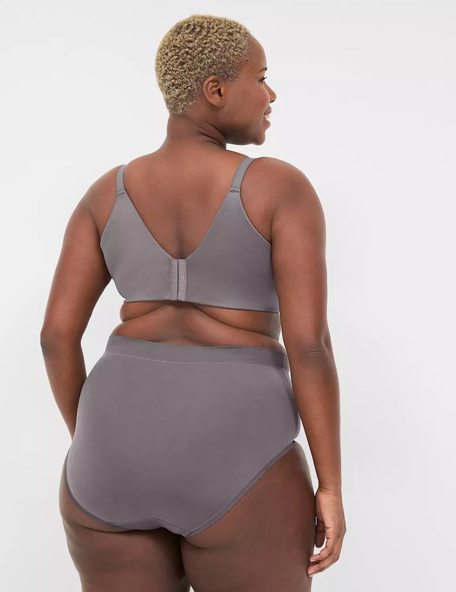 Dark Grey Lane Bryant Invisible Backsmoother Lightly Lined Full Coverage Women Bralettes | DHO7685ME