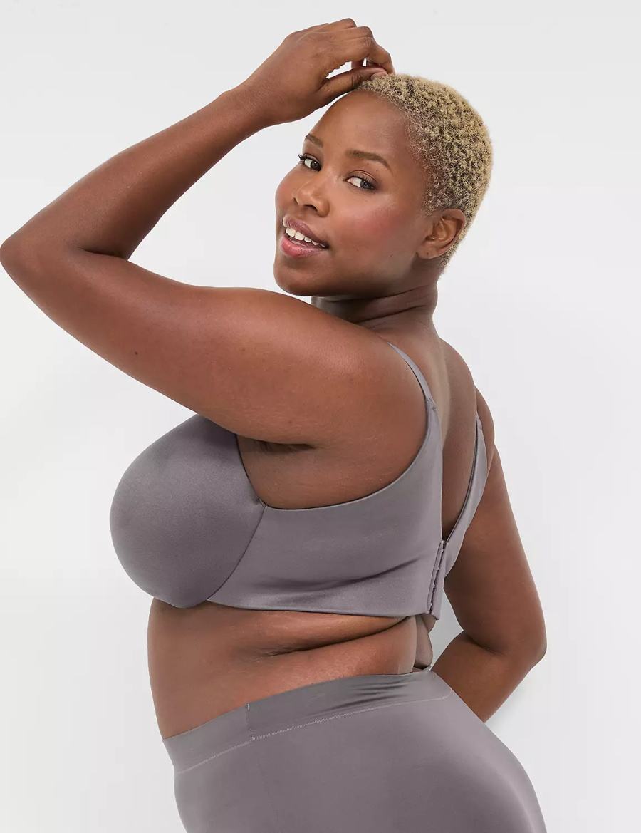 Dark Grey Lane Bryant Invisible Backsmoother Lightly Lined Full Coverage Women Bralettes | DHO7685ME