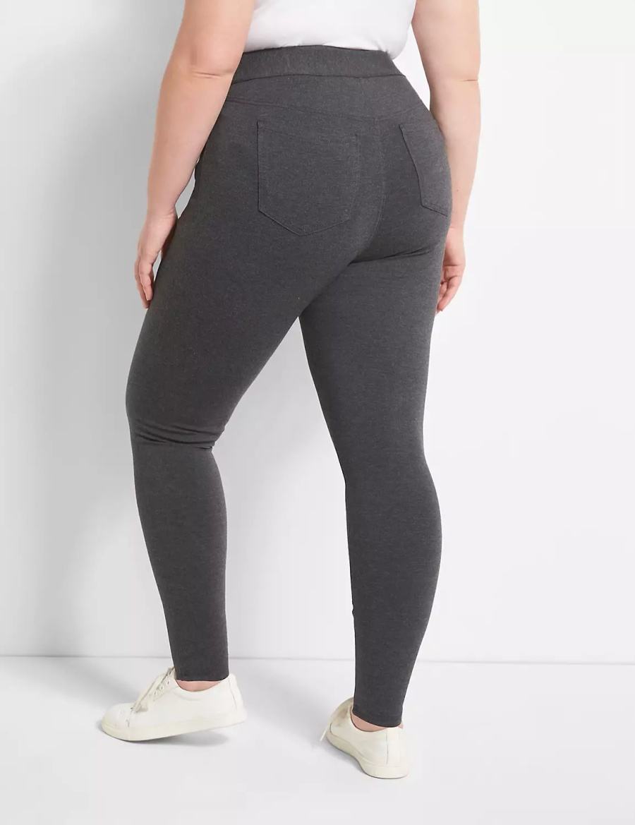 Dark Grey Lane Bryant Pull-On High-Rise Women Leggings | SVG3481ZH