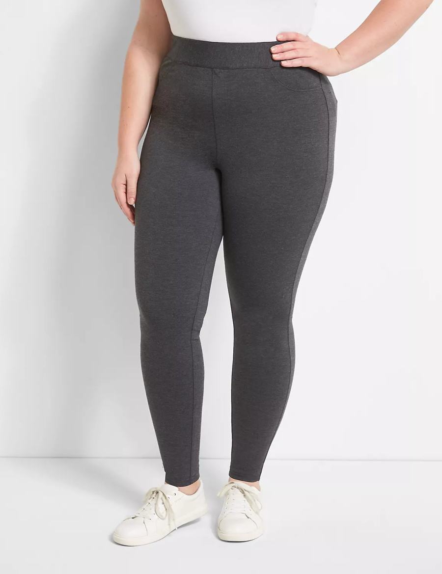 Dark Grey Lane Bryant Pull-On High-Rise Women Leggings | SVG3481ZH