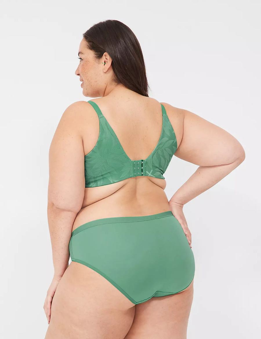 Deep Green Lane Bryant Invisible Lace Backsmoother Women Balconette Bra | ONQ1761XS