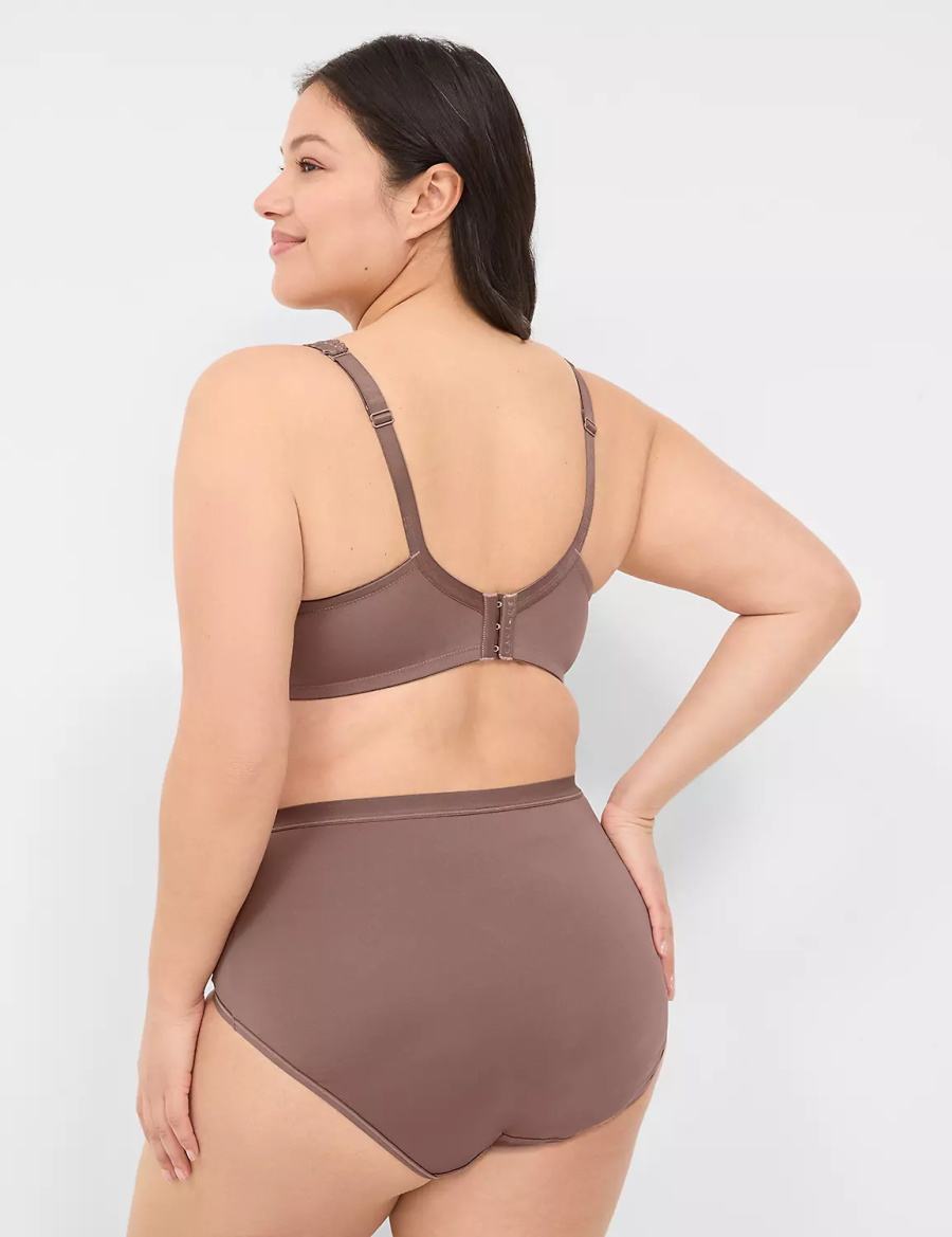 Deep Grey Brown Lane Bryant Lace Unlined Full Coverage Women Bralettes | MBG3651TV