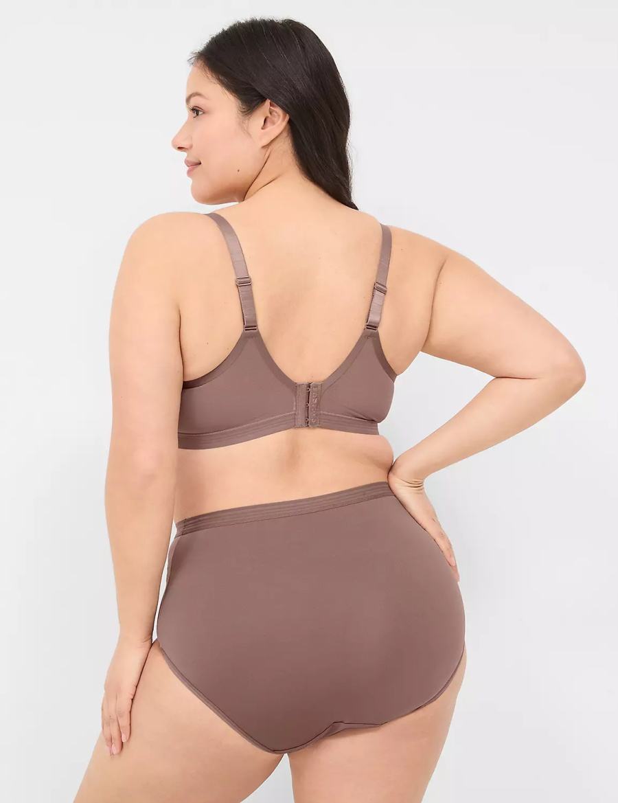 Deep Grey Brown Lane Bryant Modern Romance Full Women Briefs | KSM1853TM