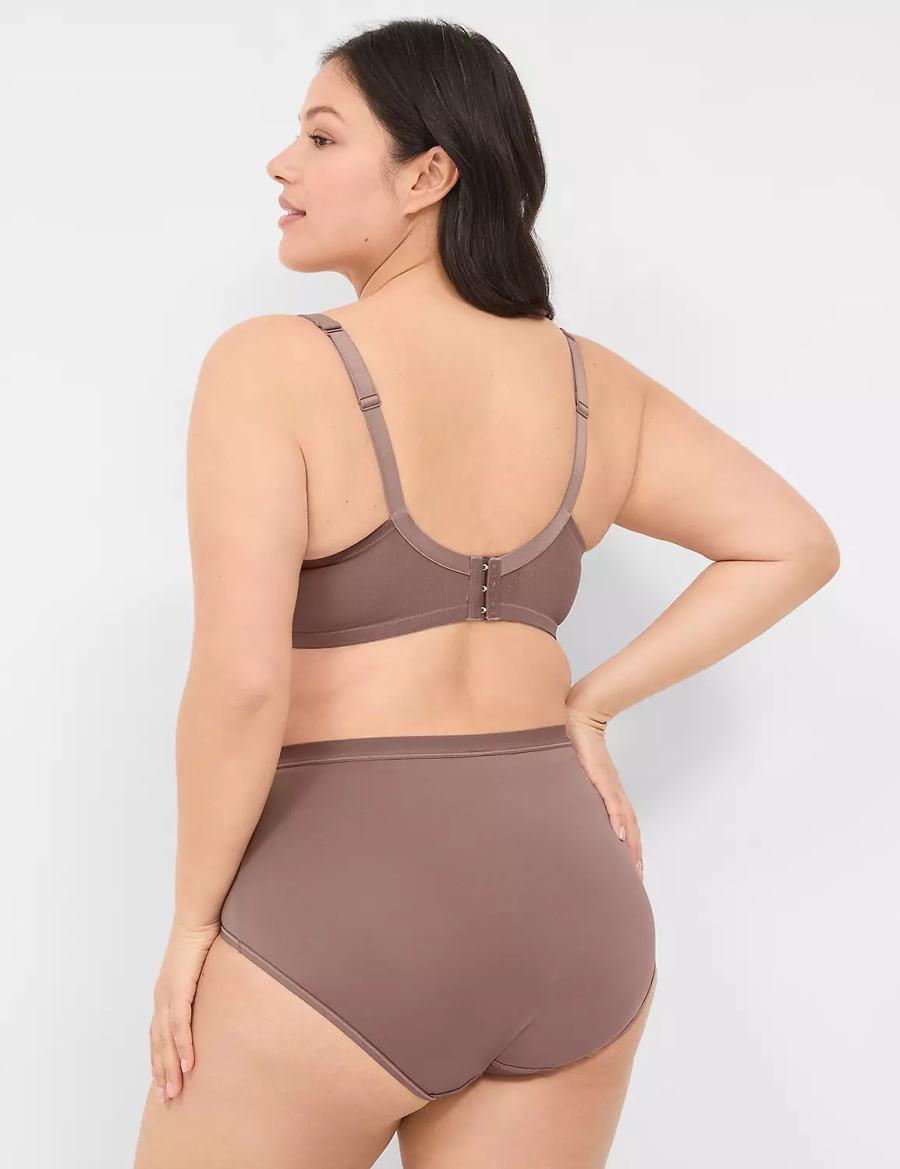 Deep Grey Brown Lane Bryant Unlined with Lace Women Balconette Bra | KVK1881SP