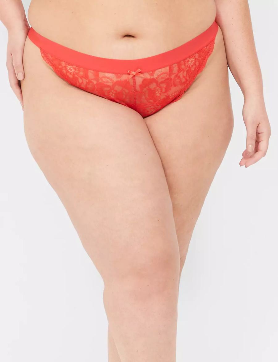 Deep Red Lane Bryant Lace Women Brazilian Panty | QYP5291SU