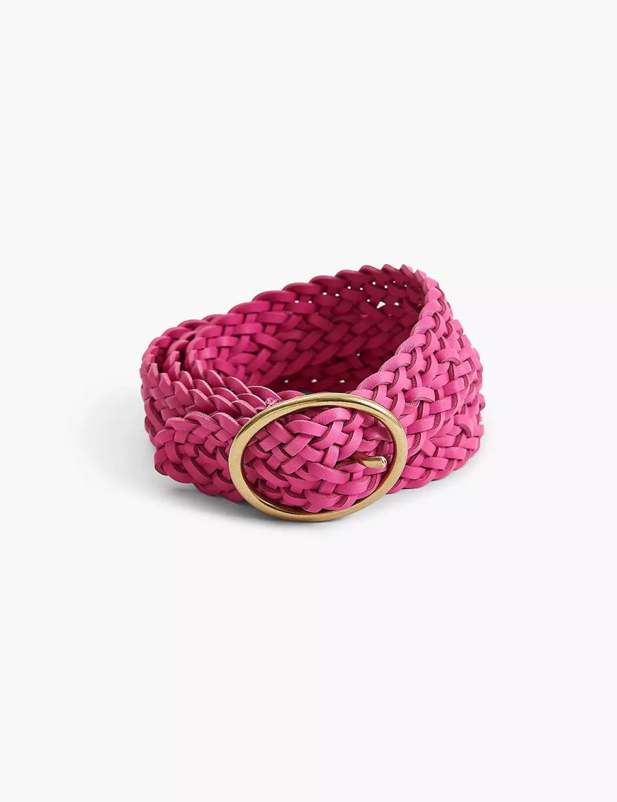 Fuchsia Lane Bryant Braided Faux-Leather Oval Women Belts | ULV3645XK