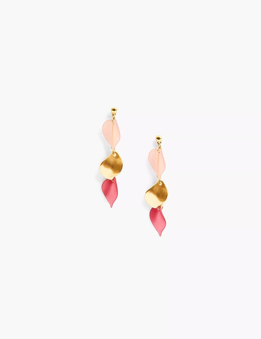 Gold Lane Bryant Cabernet Petal Drop Women Earrings | LGY5639VN