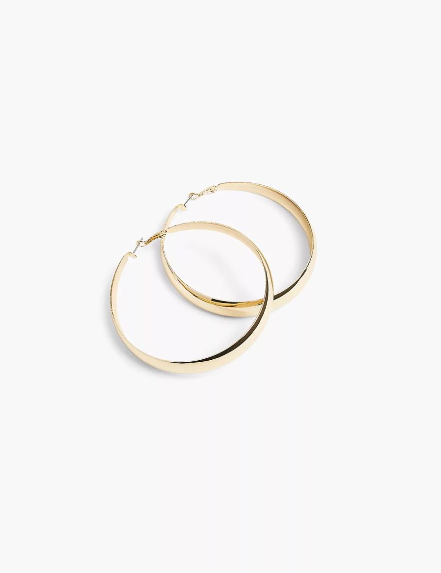 Gold Lane Bryant Extra Large Women Hoop Earrings | PEC8338UZ