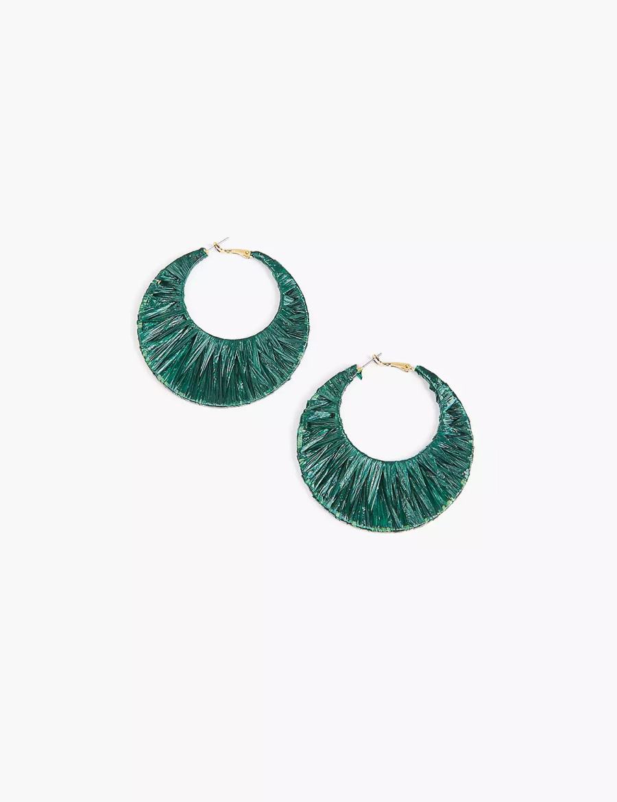 Gold Lane Bryant Green Oversized Women Hoop Earrings | YYD3817OU