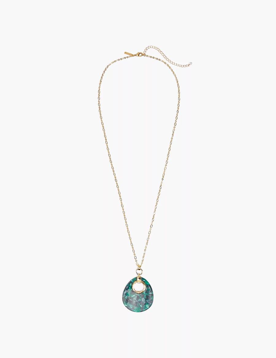 Gold Lane Bryant Green Resin Women Pendant Necklace | SEM417AE