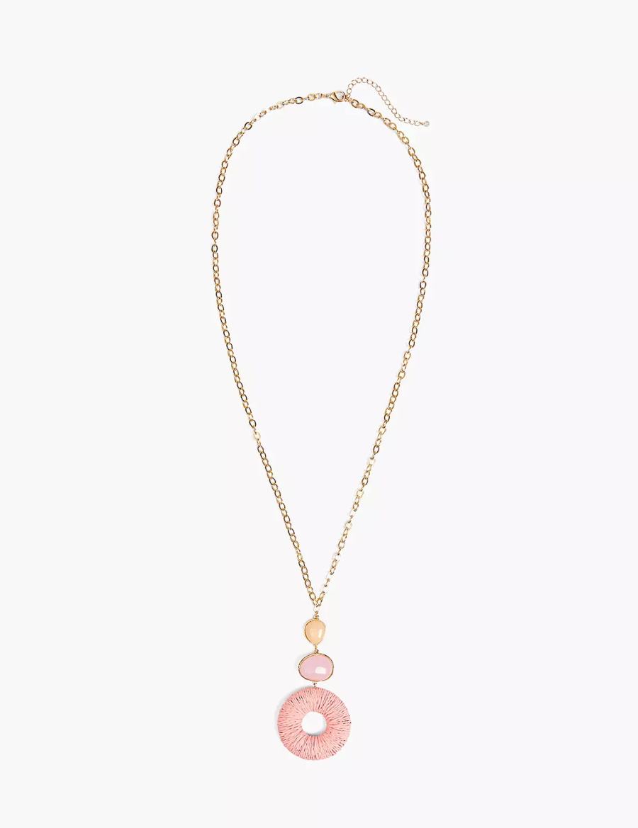 Gold Lane Bryant Pink Women Pendant Necklace | HOB7333BB