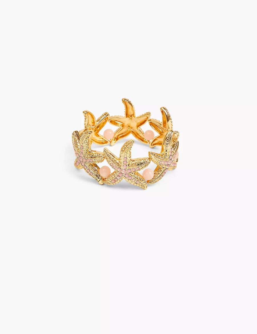 Gold Lane Bryant Summer Whimsy Starfish Stretch Women Bracelets | EAT8778TQ