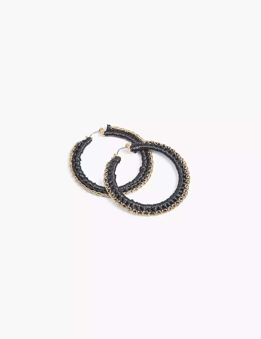 Gold Lane Bryant Textured Women Hoop Earrings | OCB1315GD