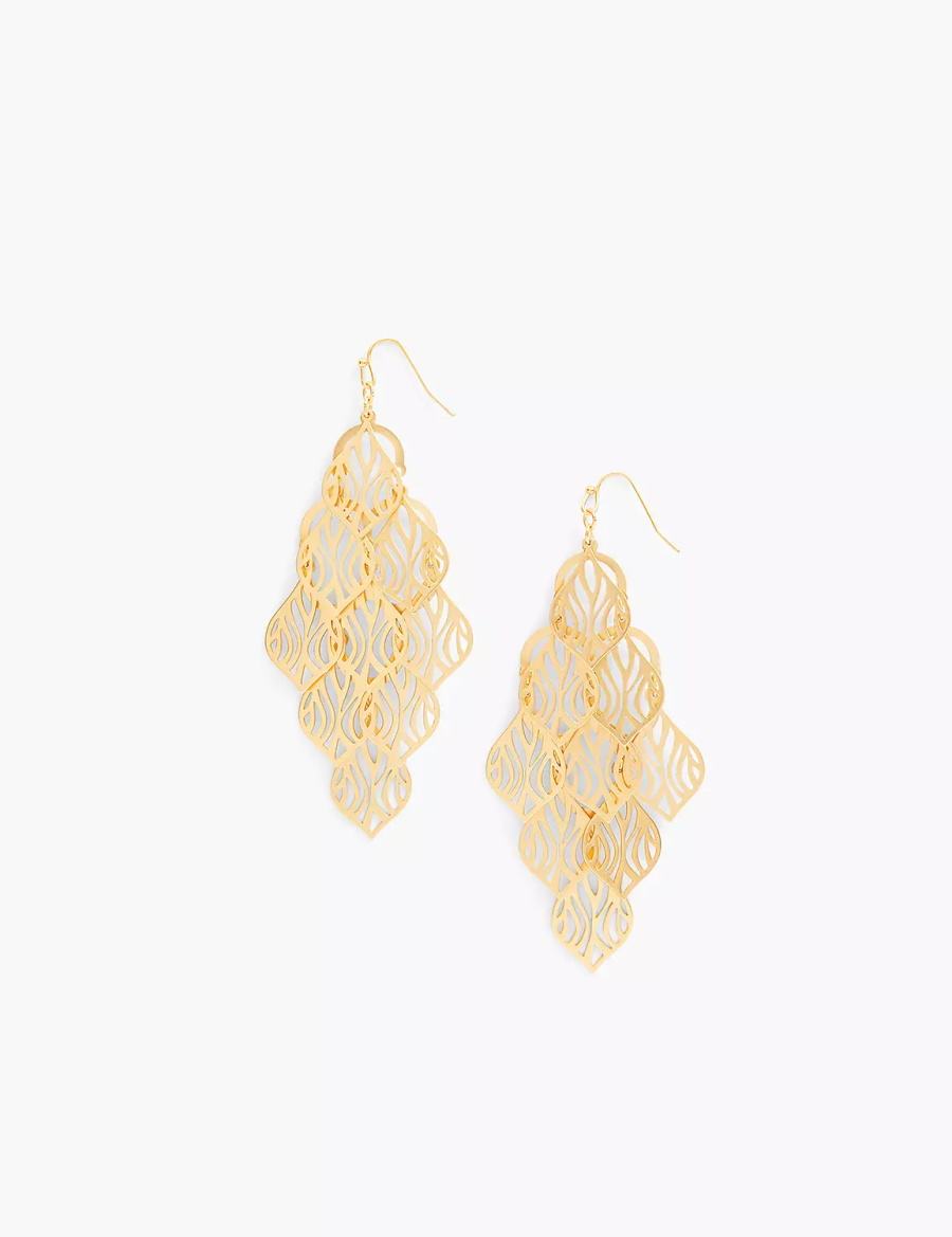 Gold Lane Bryant Zebra Print Chandelier Women Earrings | KWZ14100NT