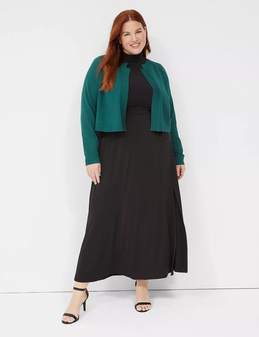 Green Lane Bryant Crop Open-Front Shrug Women Sweaters | YJP1842RC