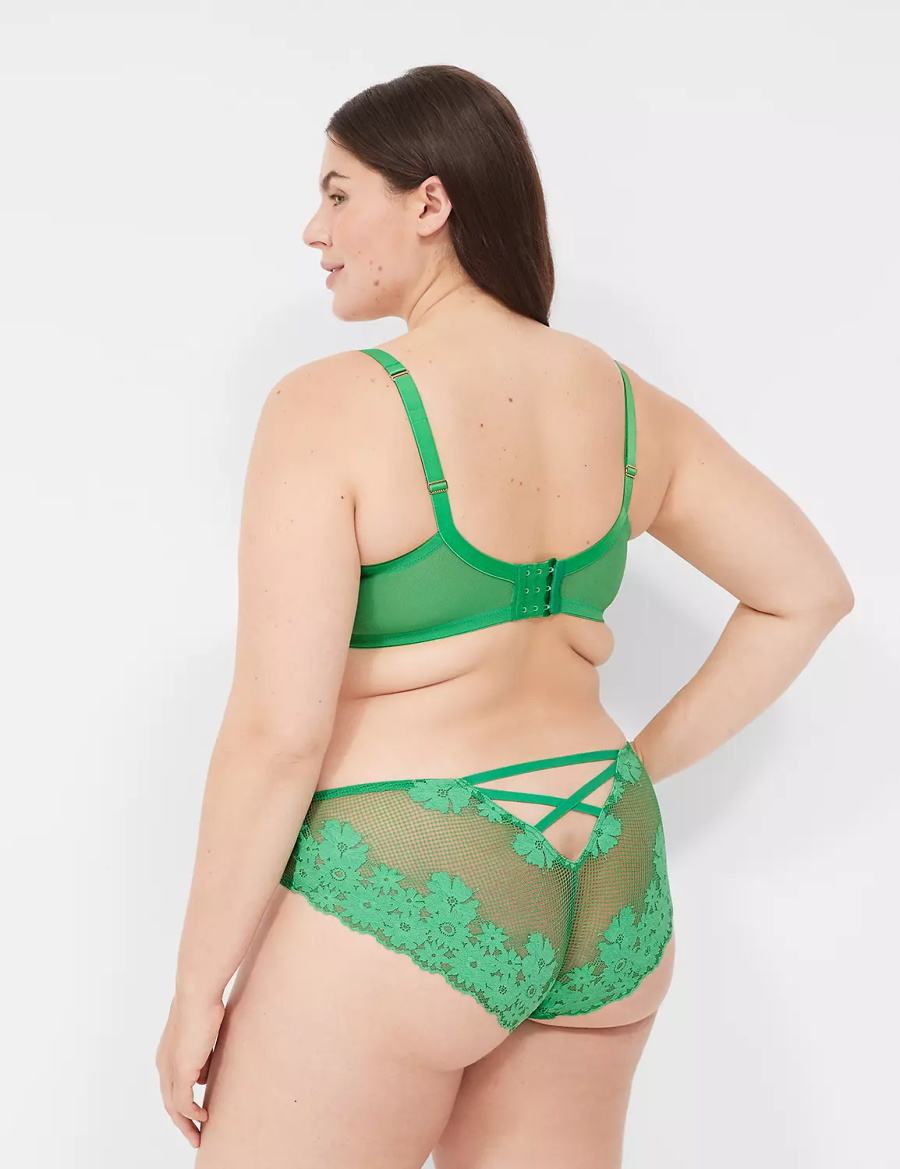 Green Lane Bryant Fishnet Lace Boost Women Balconette Bra | WQR5876GZ