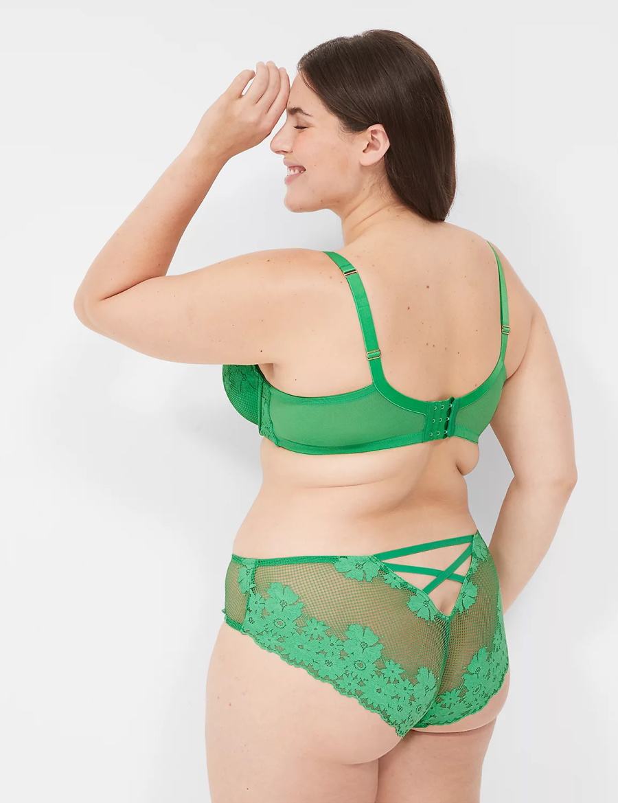 Green Lane Bryant Fishnet Lace Women Cheeky Panty | NZV2825BM