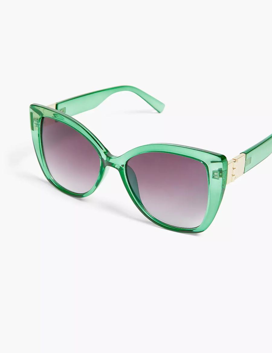 Green Lane Bryant Green Jelly Cateye Women Sunglasses | WJW3694YI