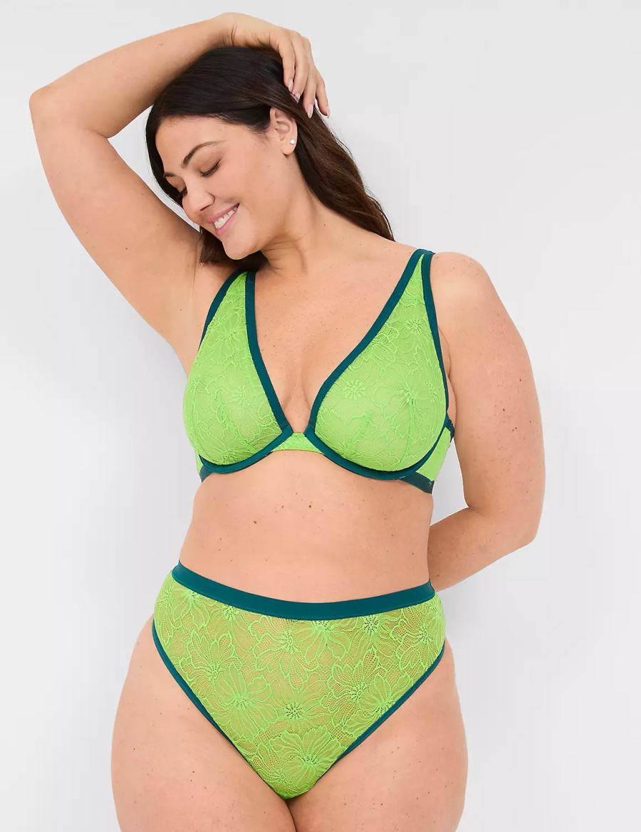 Green Lane Bryant Lace Unlined High Apex Women Bralettes | NFN5893YJ