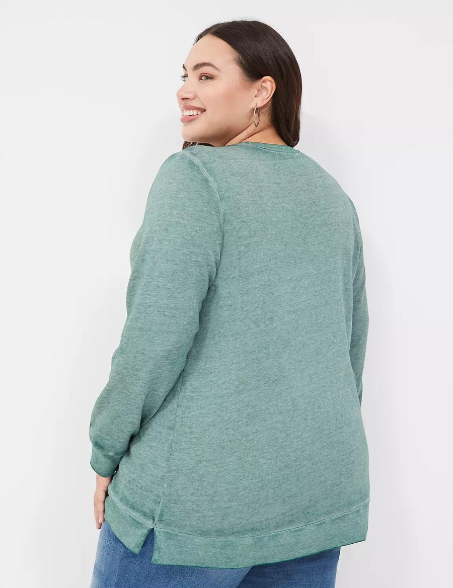 Green Lane Bryant Luck Graphic Women Sweatshirts | BZW9286GZ