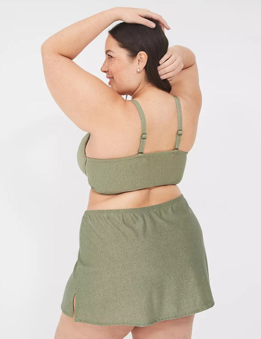 Green Lane Bryant Lurex Side Slit Swim Women Skirts | ADV6225LH