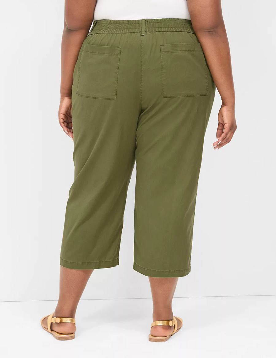 Green Lane Bryant Pull-On Soft Twill Capri Women Pants | JHM829FG