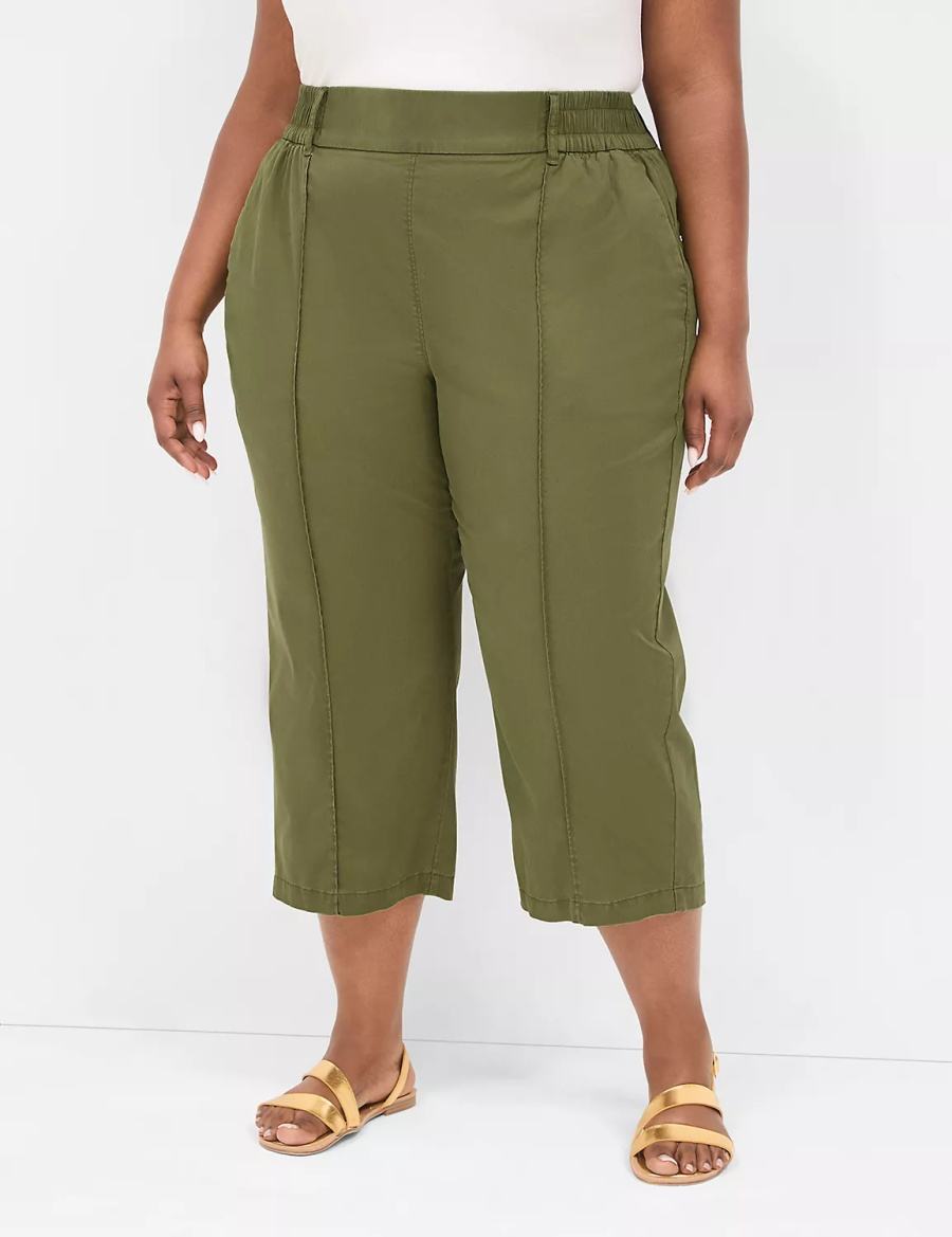 Green Lane Bryant Pull-On Soft Twill Capri Women Pants | JHM829FG