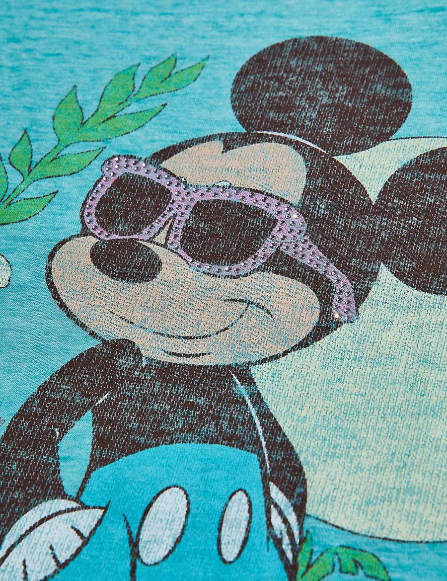 Green Lane Bryant Rhinestone Mickey Graphic Tee Women T Shirts | YGO7999CY