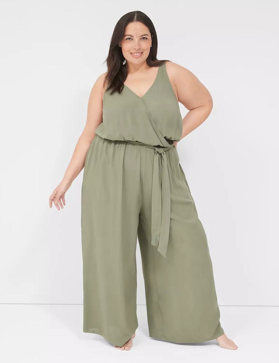 Green Lane Bryant Woven Jumpsuit Women Cover Ups | LJV9335WF