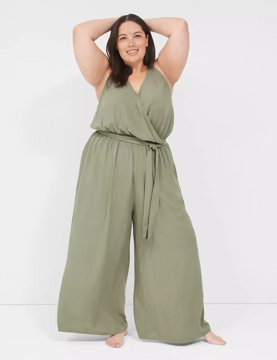 Green Lane Bryant Woven Jumpsuit Women Cover Ups | LJV9335WF