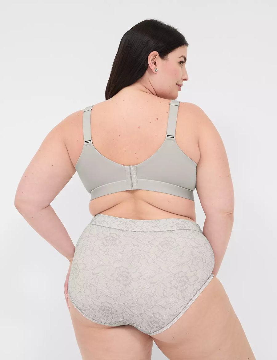 Grey Lane Bryant Comfort Bliss Lightly Lined Full Coverage With Lace Women Bralettes | KHK7336UN