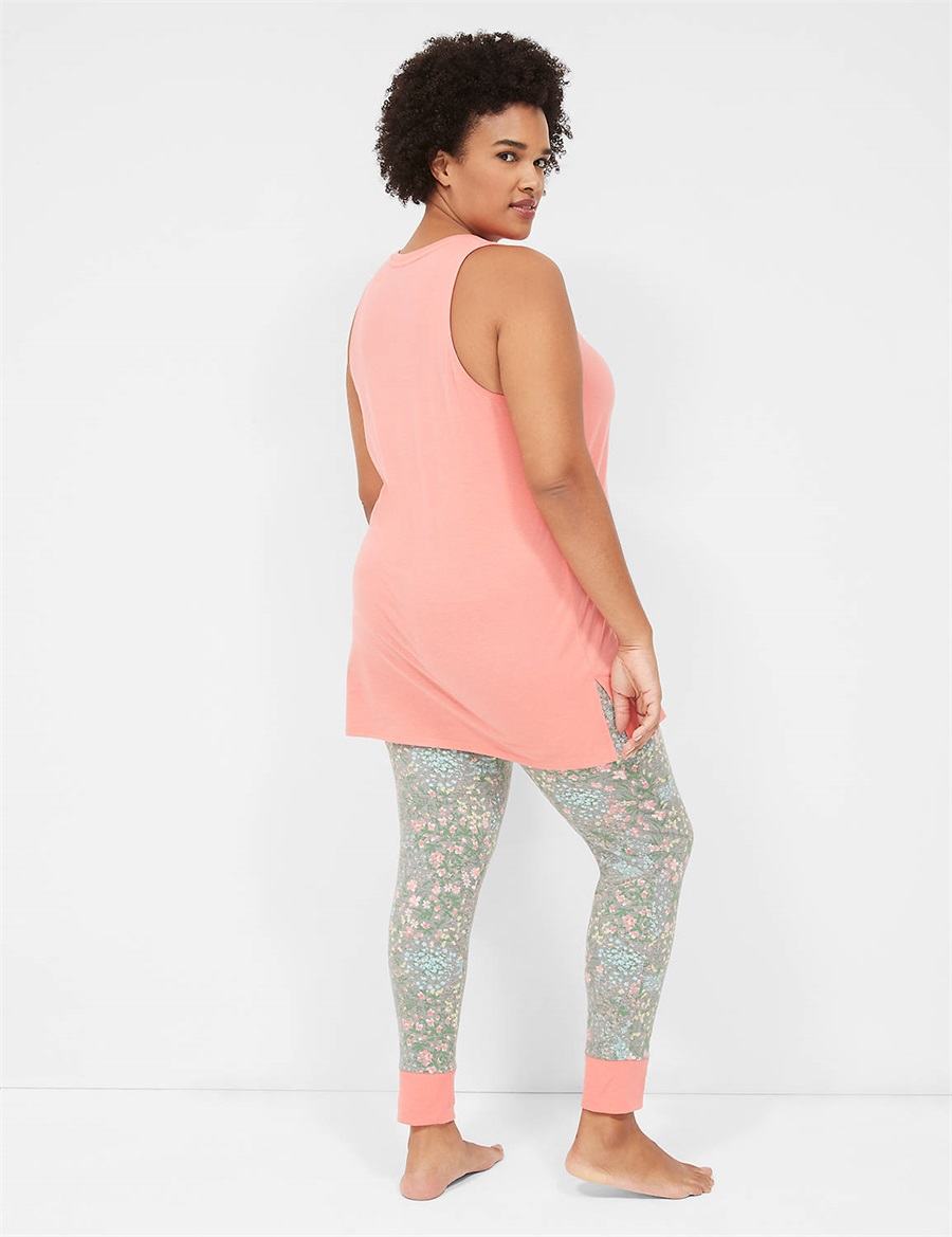 Grey Lane Bryant Comfy Cotton Pocket Tunic & Legging PJ Set Women Pajamas | TLH1466UR