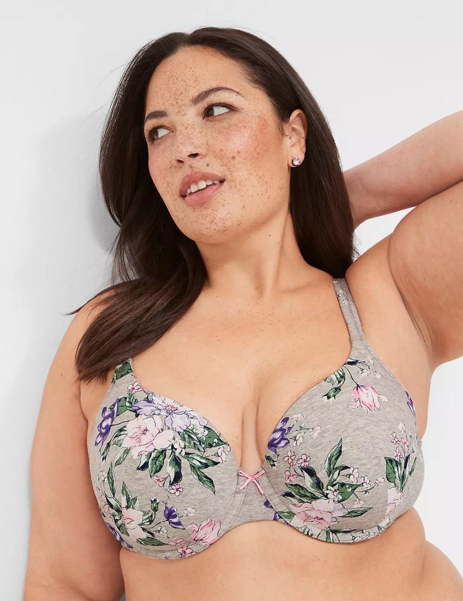 Grey Lane Bryant Cotton Lightly Lined Women T-Shirt Bra | BJR5775ZQ