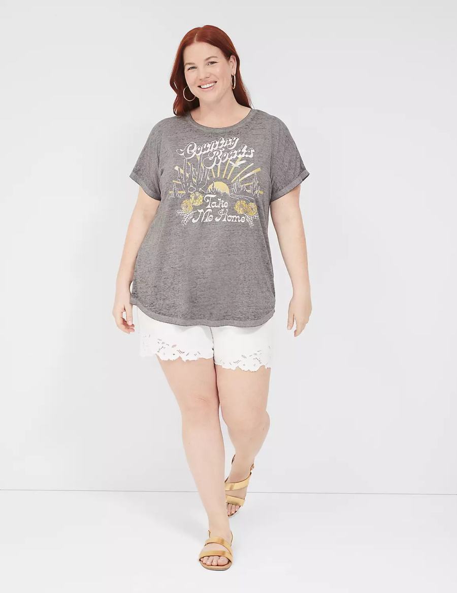 Grey Lane Bryant Country Roads Take Me Home Graphic Tee Women T Shirts | UAS5826RQ