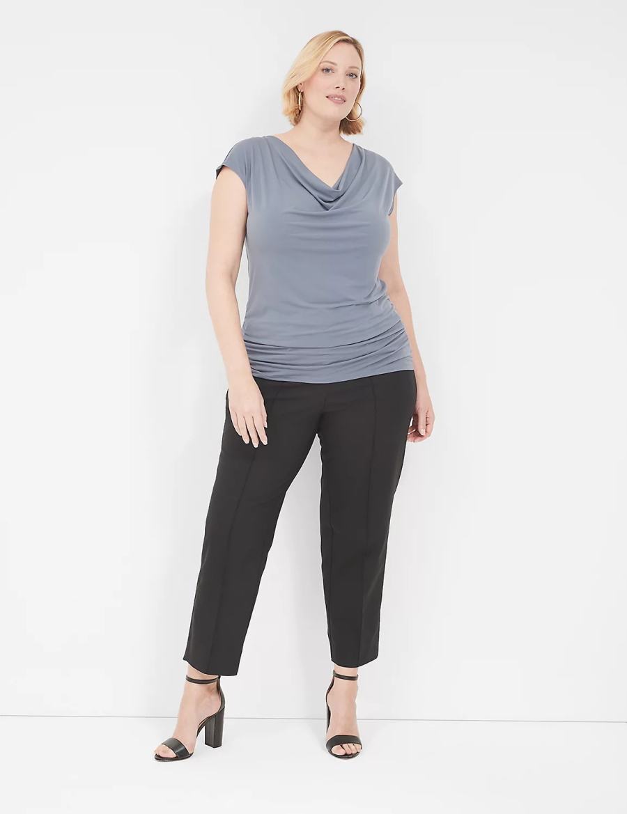 Grey Lane Bryant Cowlneck Shirred-Side Top Women T Shirts | EKW9570AC