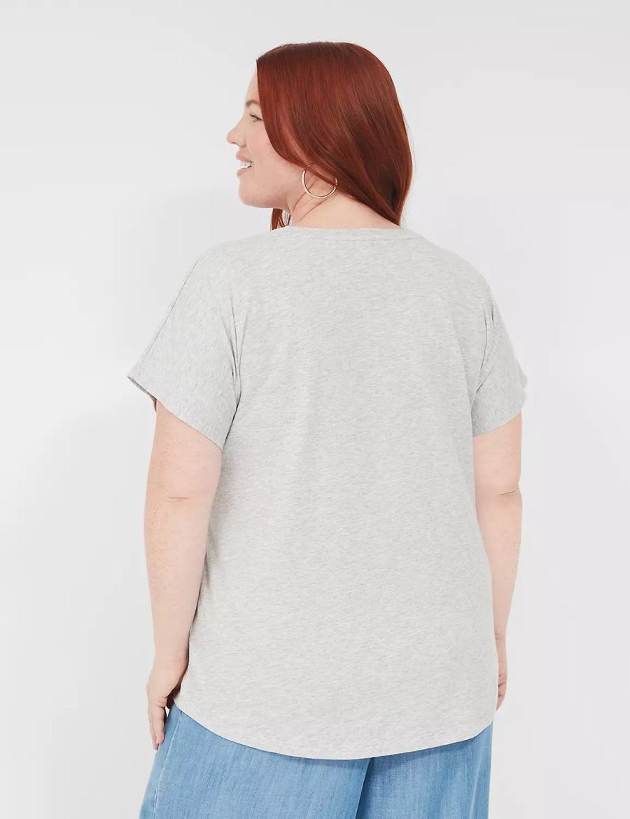 Grey Lane Bryant Embroidered Firecracker Graphic Tee Women T Shirts | WTJ8182TJ