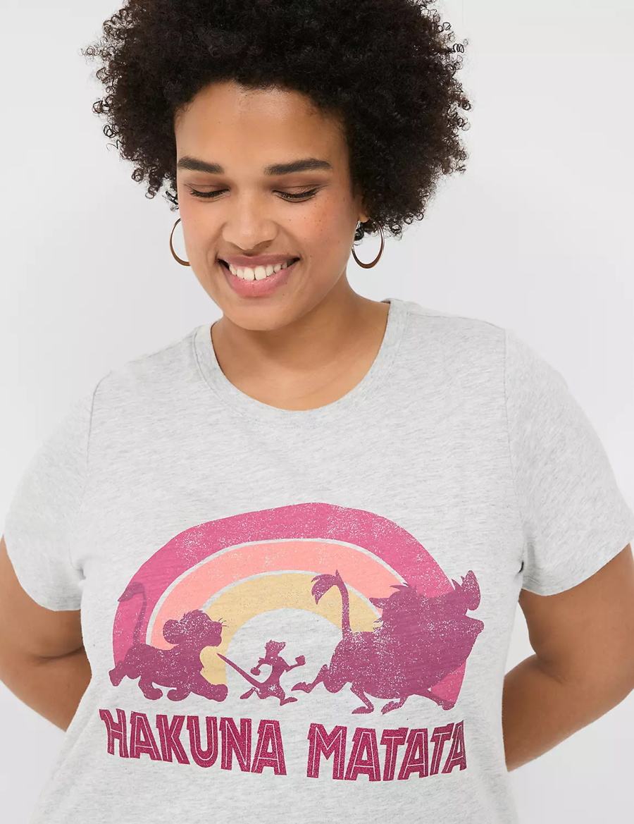 Grey Lane Bryant Hakuna Matata Graphic Tee Women T Shirts | ZPQ4520RQ