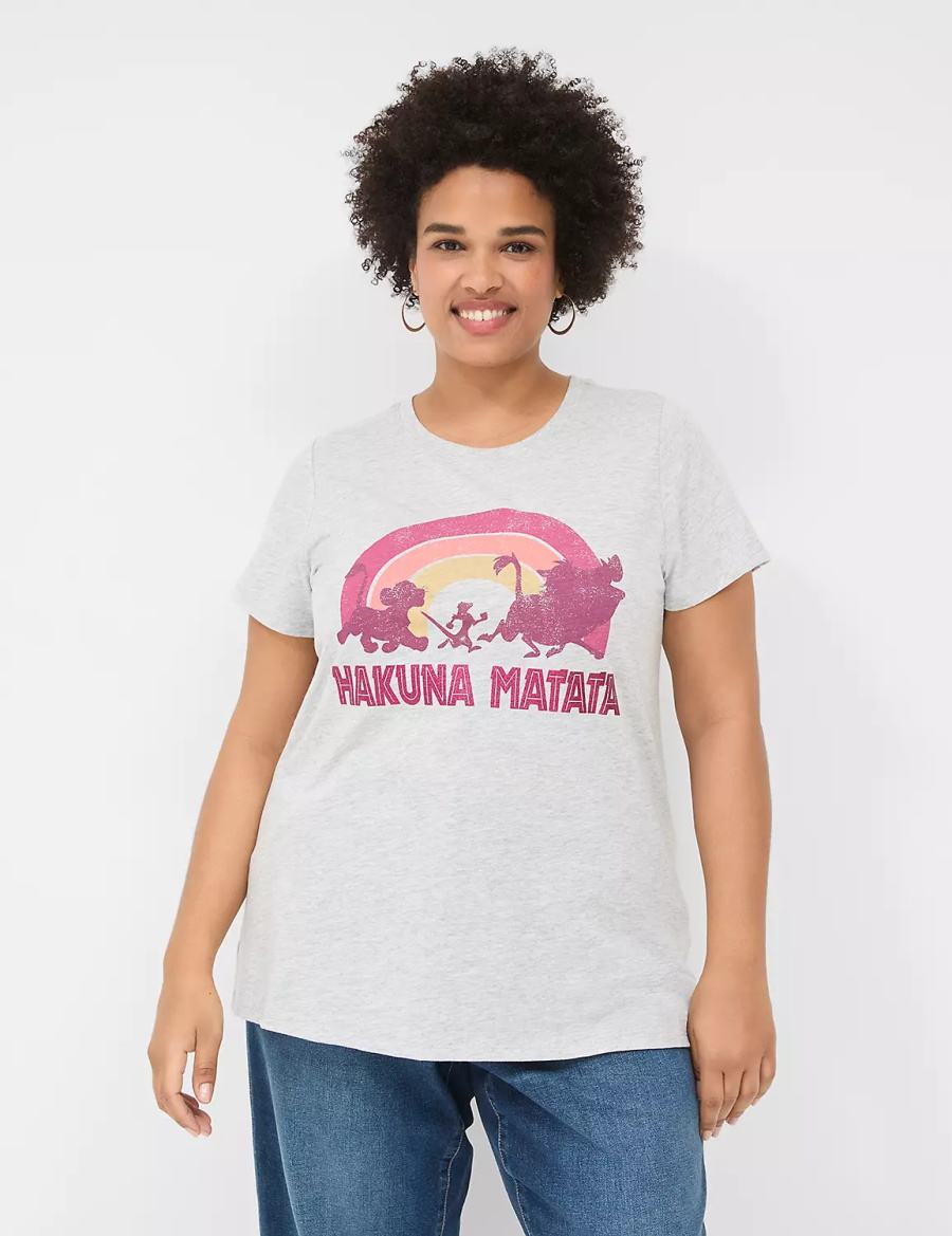 Grey Lane Bryant Hakuna Matata Graphic Tee Women T Shirts | ZPQ4520RQ