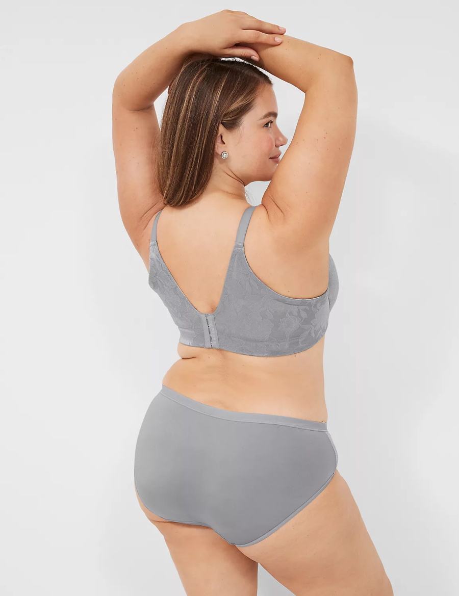 Grey Lane Bryant Invisible Lace Backsmoother Lightly Lined Women Balconette Bra | JHU1042SN