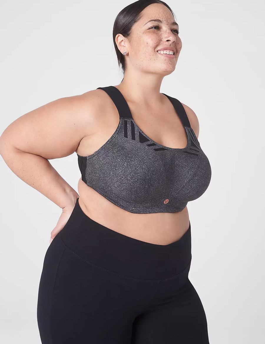 Grey Lane Bryant LIVI Max Support Wicking Underwire Women Sports Bra | VDK875EO