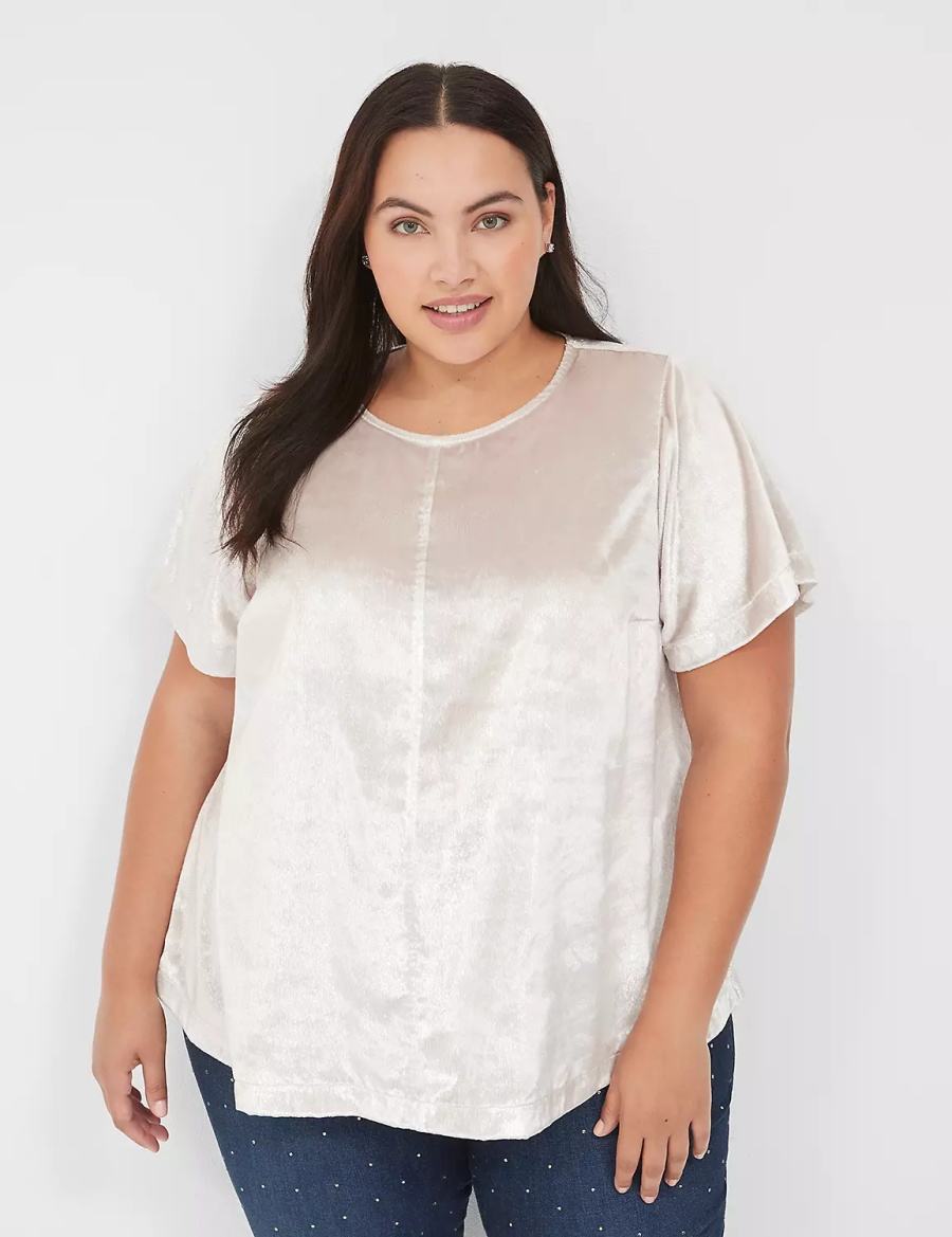 Grey Lane Bryant Lurex Boatneck Swing Top Women T Shirts | RSM2829BL