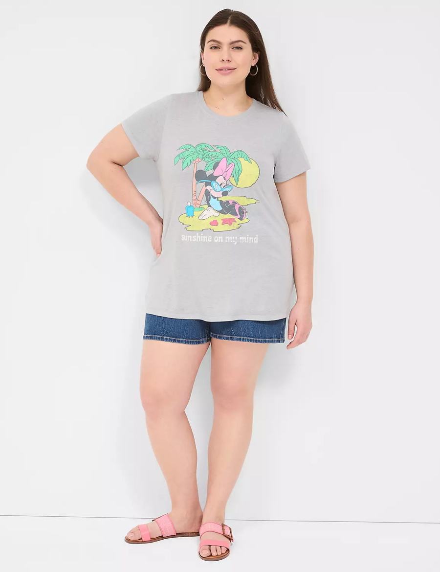 Grey Lane Bryant Minnie Sunshine On My Mind Graphic Tee Women T Shirts | OPD8297KV