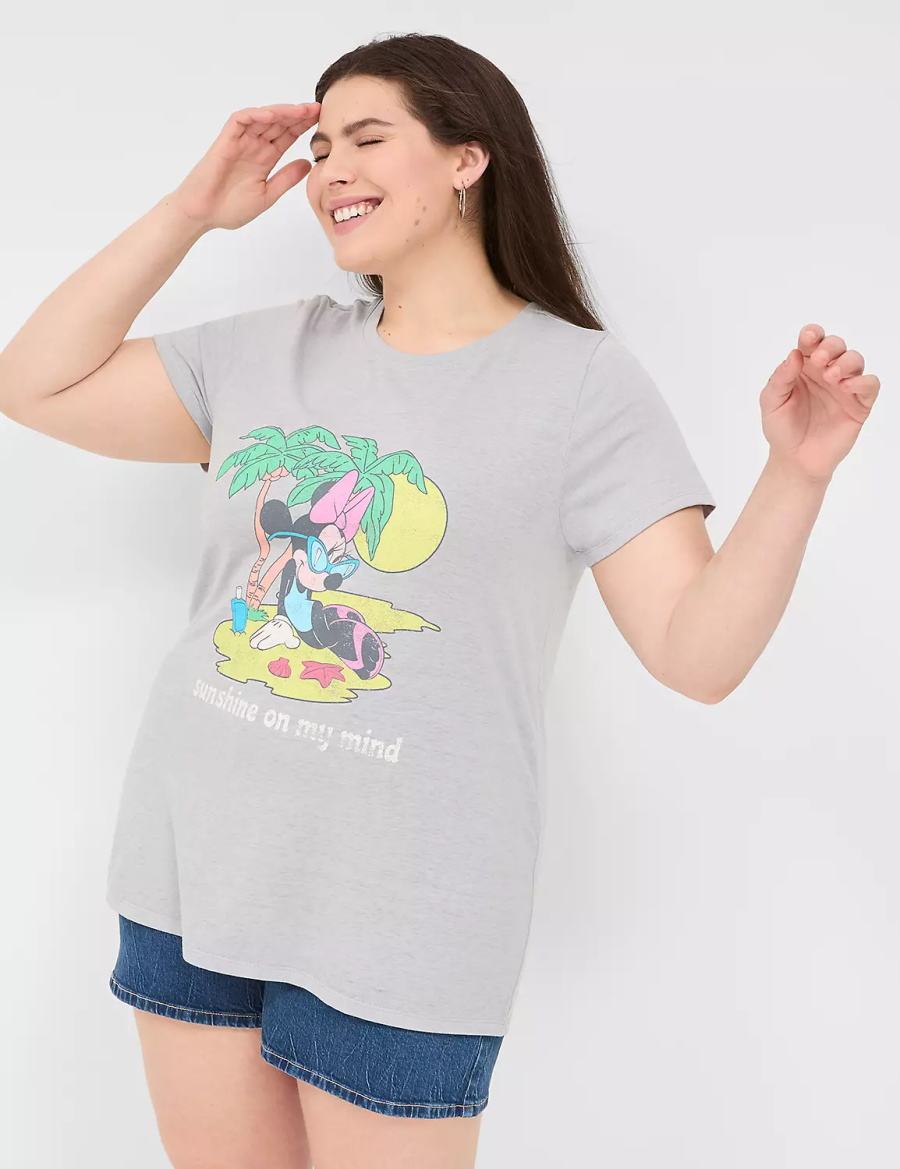 Grey Lane Bryant Minnie Sunshine On My Mind Graphic Tee Women T Shirts | OPD8297KV